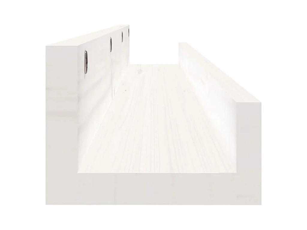 Wandschappen 2 st 80x12x9 cm massief grenenhout wit