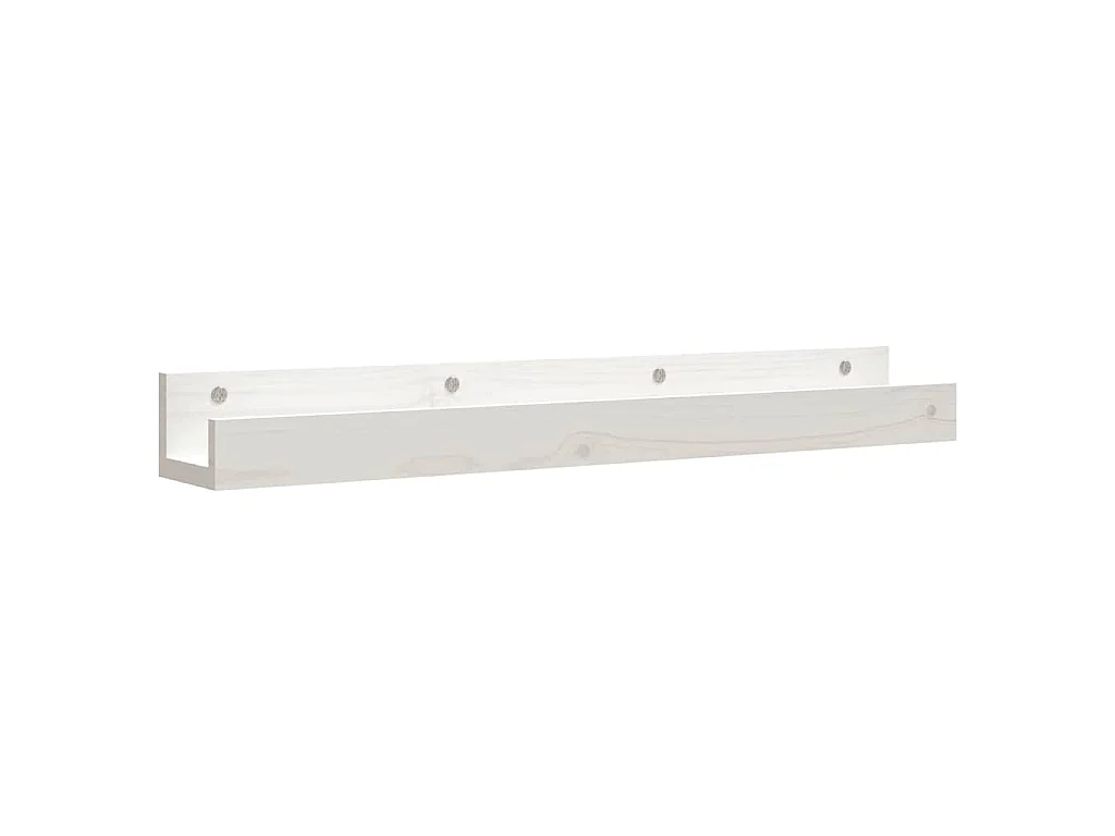 Wandschappen 2 st 80x12x9 cm massief grenenhout wit