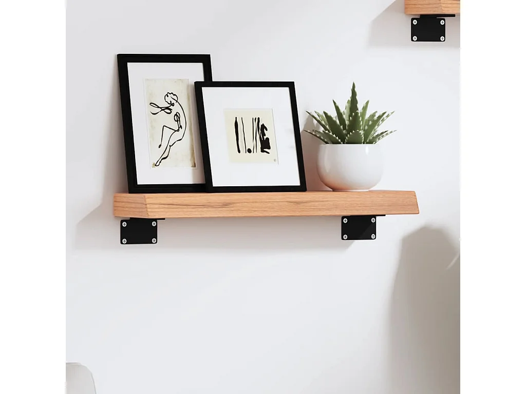 Étagère murale marron clair 40x10x4 cm bois chêne massif traité