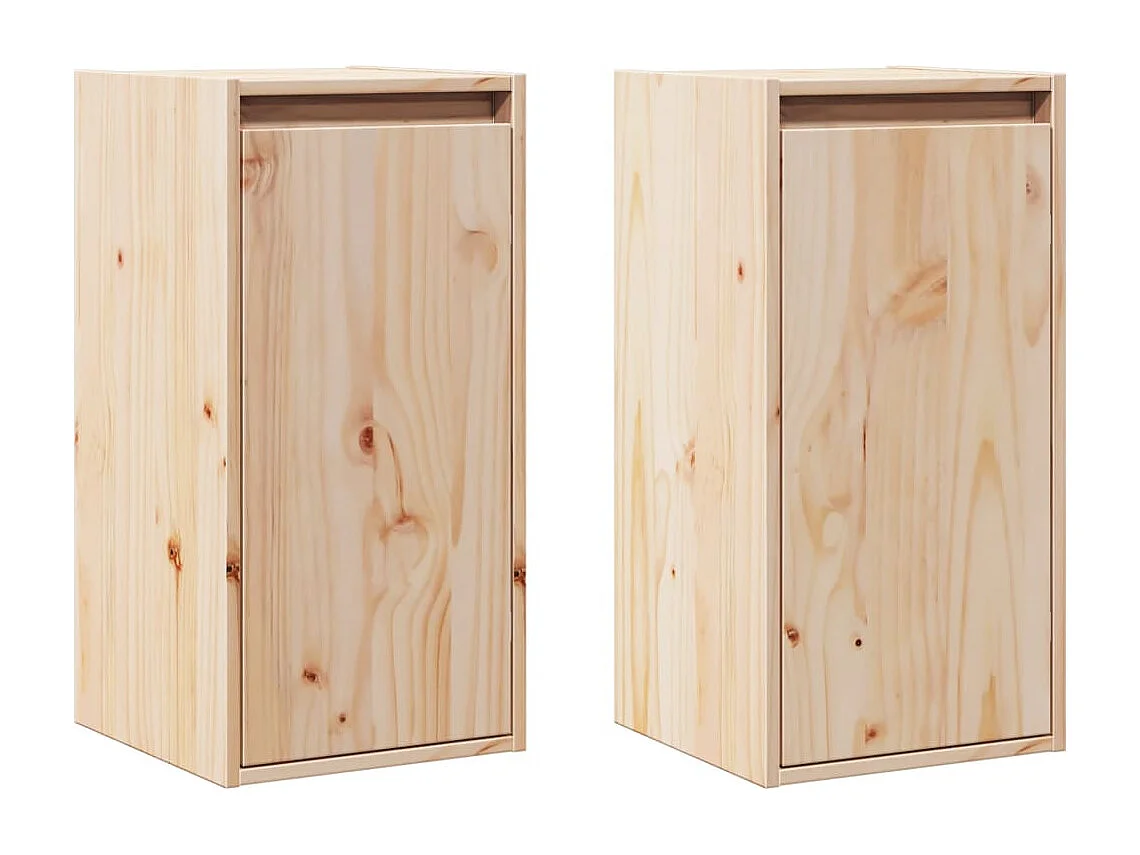 Armoires murales 2 pcs 30x30x60 cm Bois de pin massif