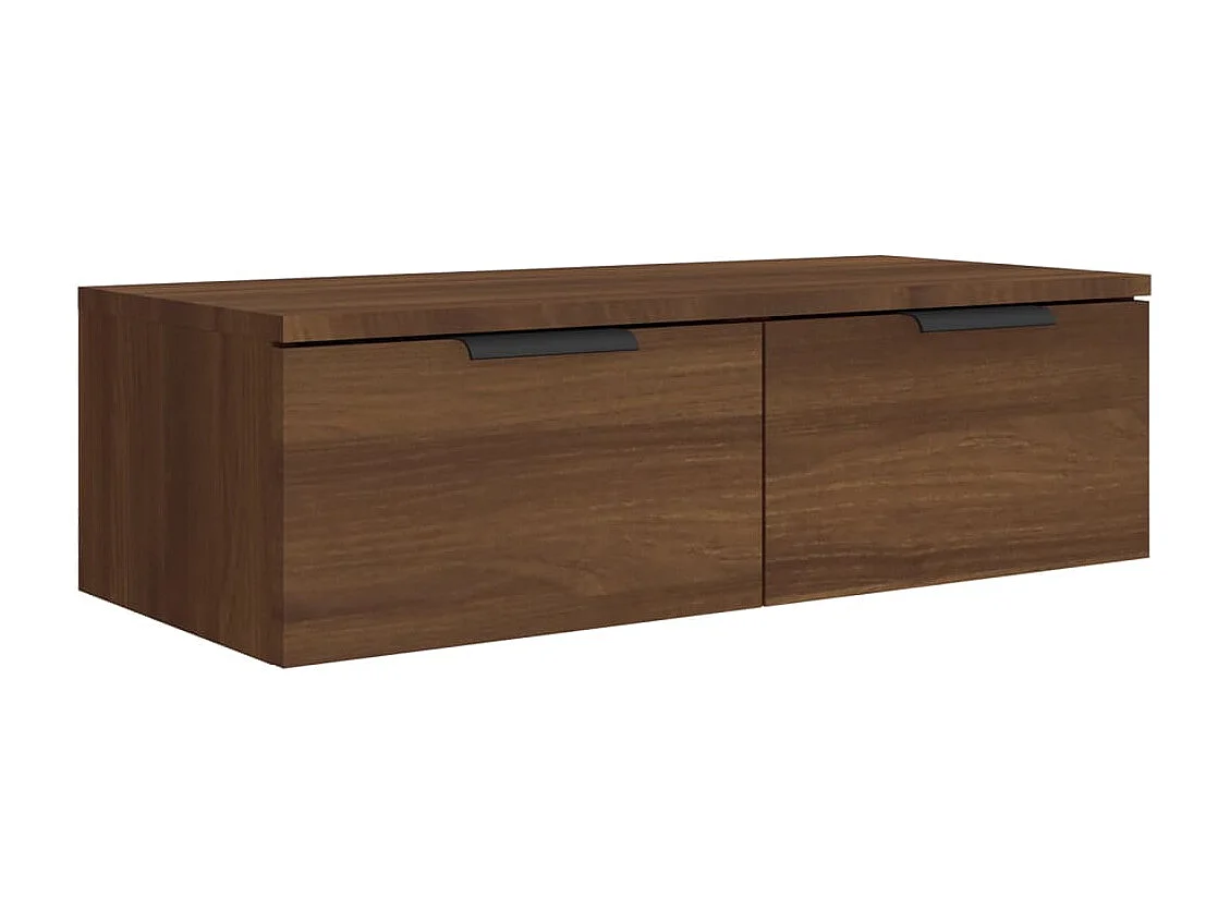 Wandkast 68x30x20 cm bewerkt hout bruin eikenkleur