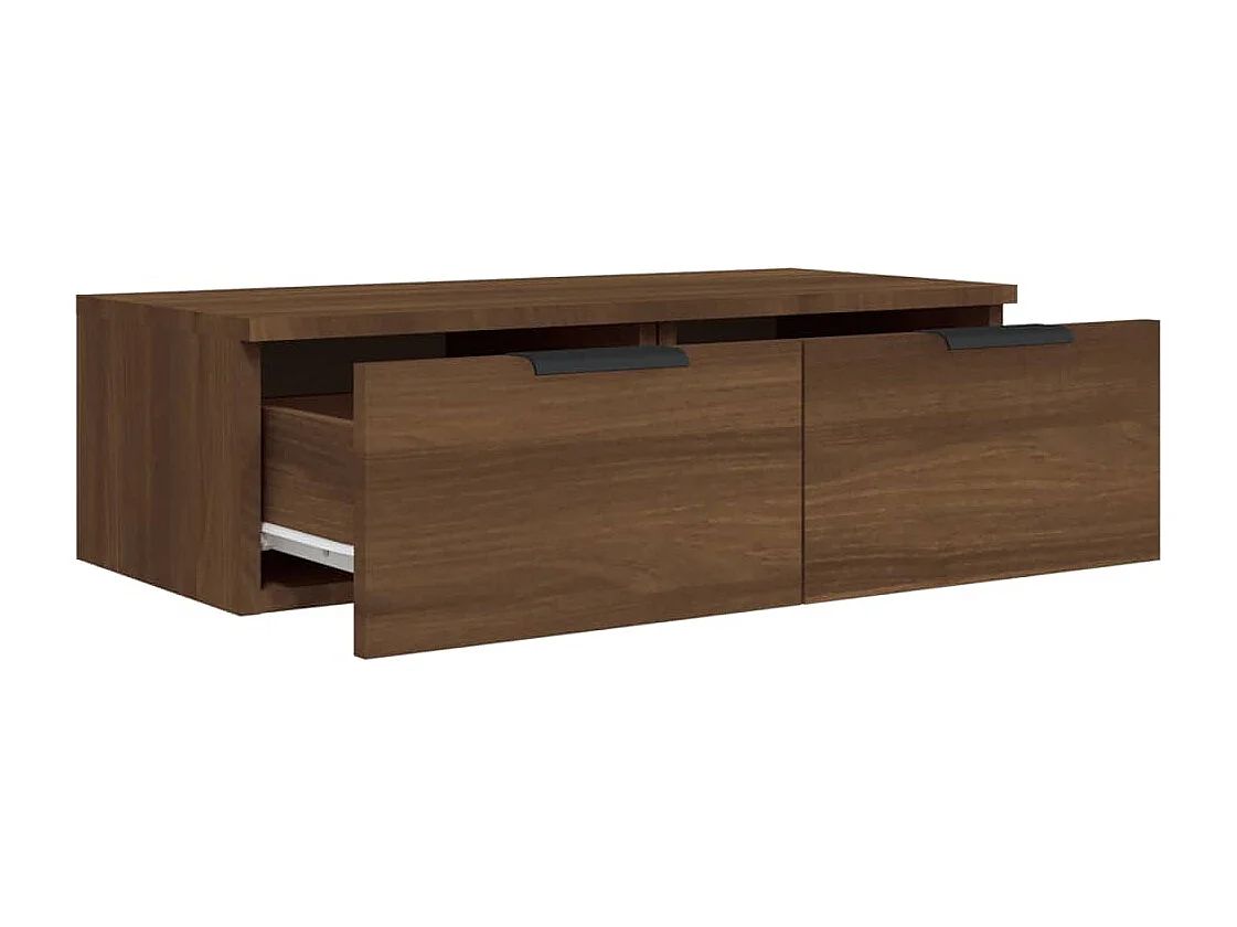 Wandkast 68x30x20 cm bewerkt hout bruin eikenkleur