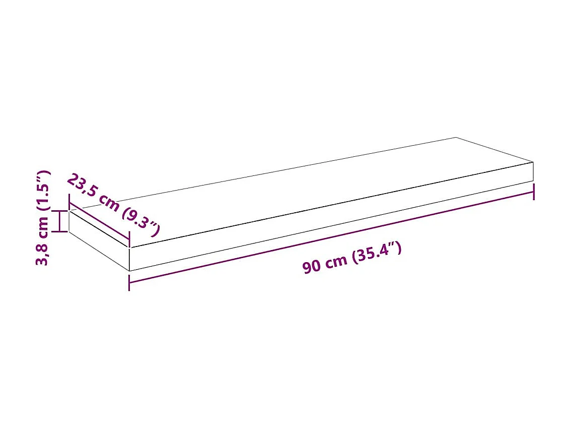 Schweberegale 4 Stk. Hochglanz-Weiß 90x23,5x3,8 cm MDF