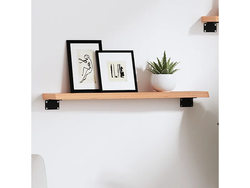 Estante de pared madera de roble tratada marrón claro 60x10x2cm