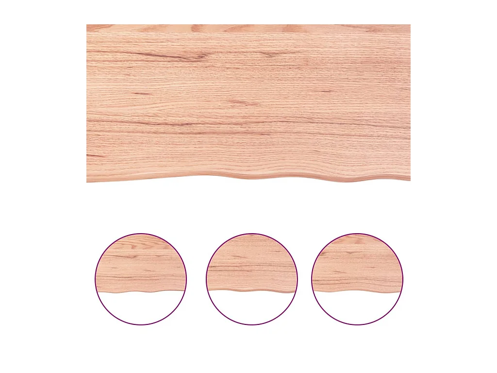 Estante de pared madera de roble tratada marrón claro 60x10x2cm