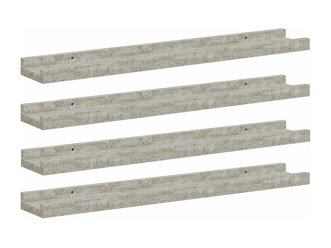 Wandschappen 4 st 60x9x3 cm betongrijs