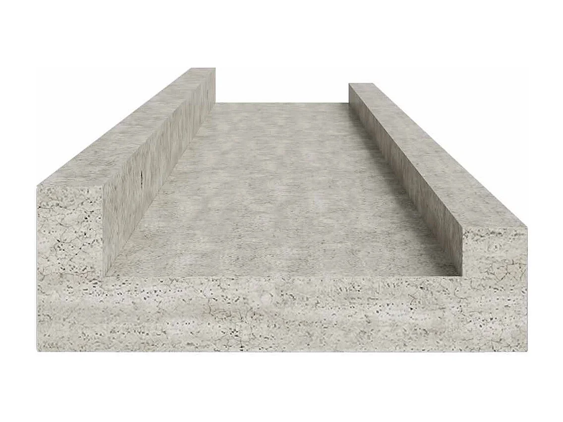 Wandschappen 4 st 60x9x3 cm betongrijs