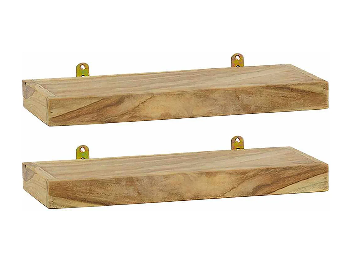 Wandregale 2 Stk. 40x15x4 cm Massivholz Teak