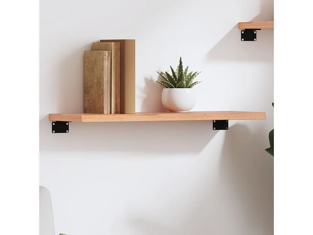Étagère murale marron clair 60x20x2 cm bois chêne massif traité