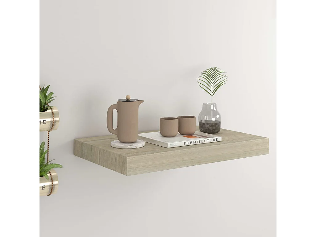 Étagère murale flottante chêne 40x23x3,8 cm MDF