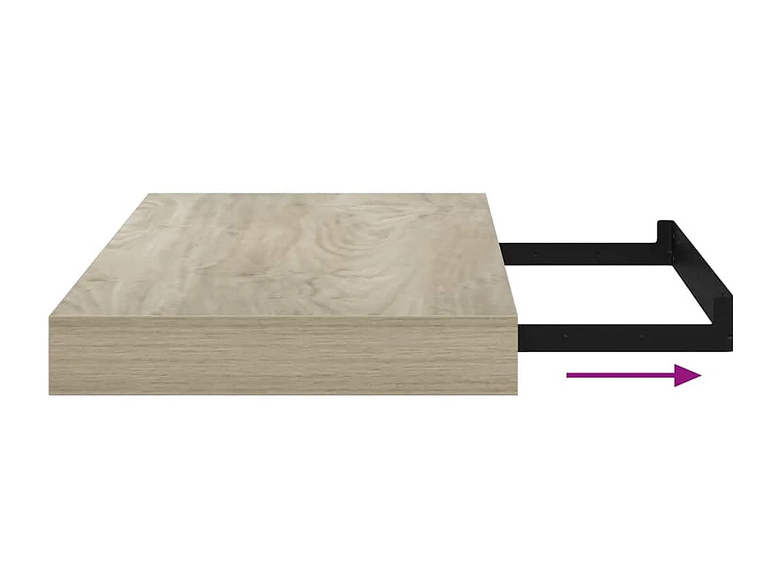 Étagère murale flottante chêne 40x23x3,8 cm MDF