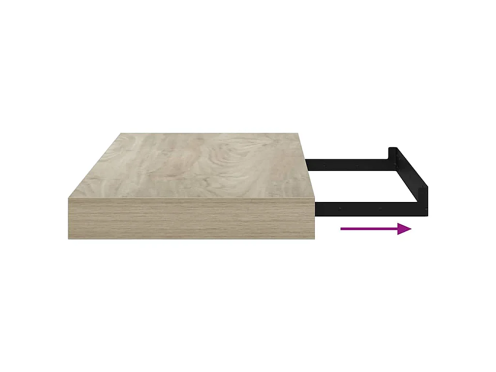 Étagère murale flottante chêne 40x23,5x3,8 cm MDF