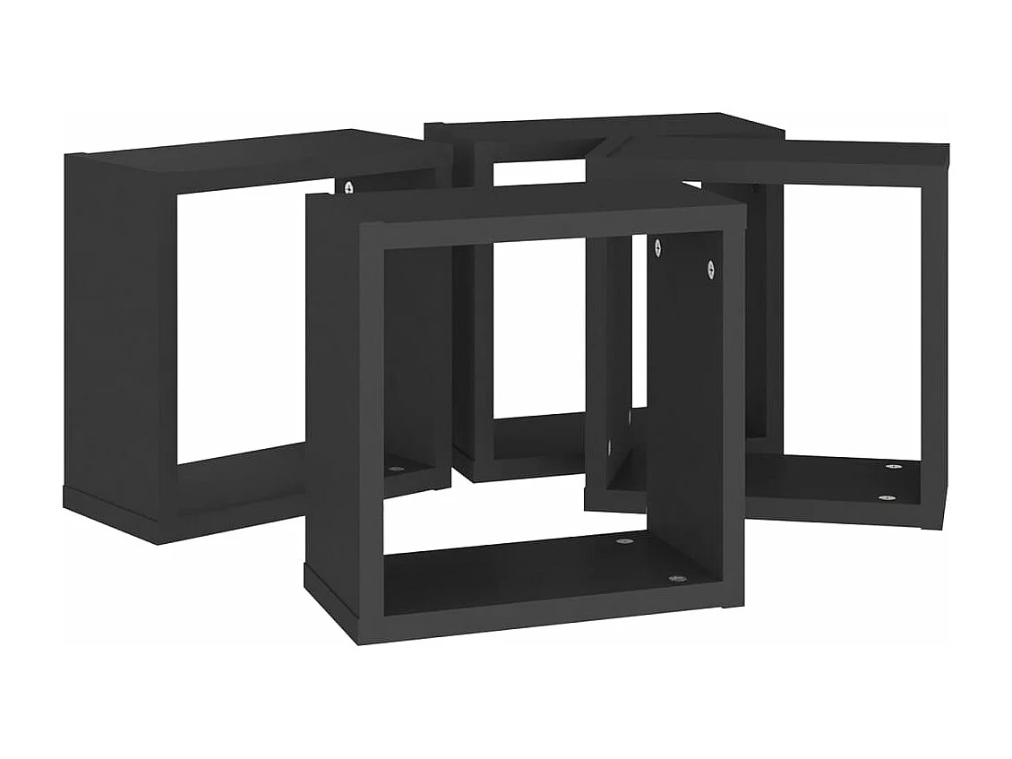 Étagères cube murales 4 pcs noir 30x15x30 cm