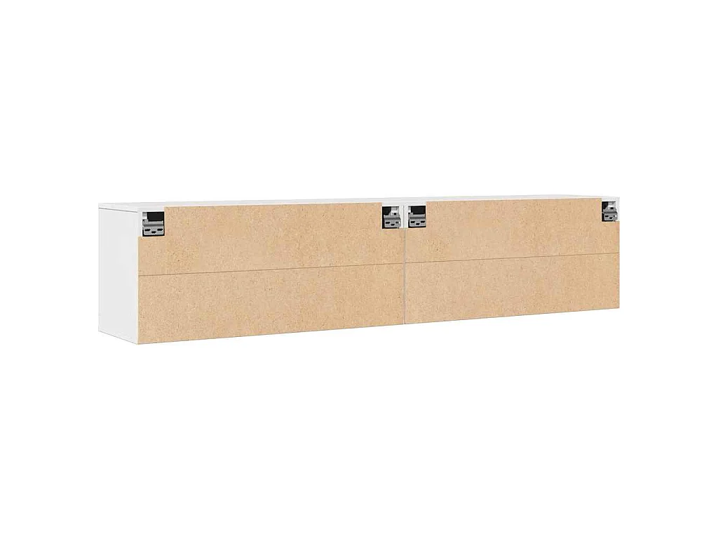 Pensili 2 pz Bianchi 80x30x35 cm in Legno Massello di Pino