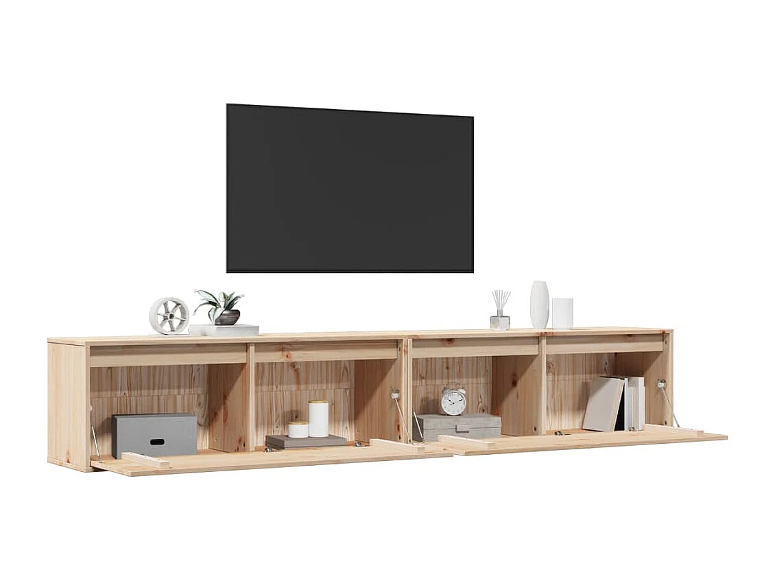 Armoires murales 2 pcs 100x30x35 cm Bois de pin massif