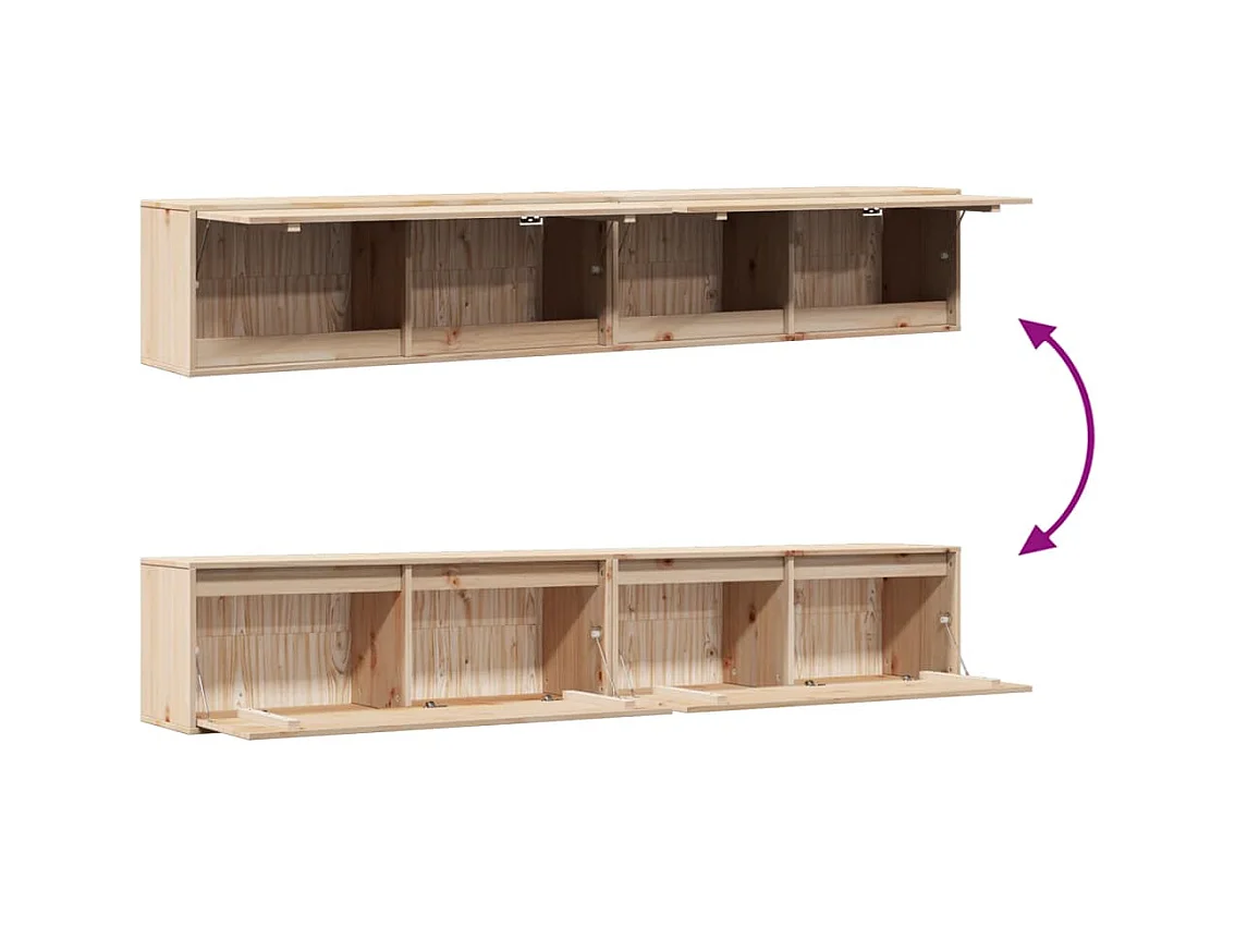 Armoires murales 2 pcs 100x30x35 cm Bois de pin massif