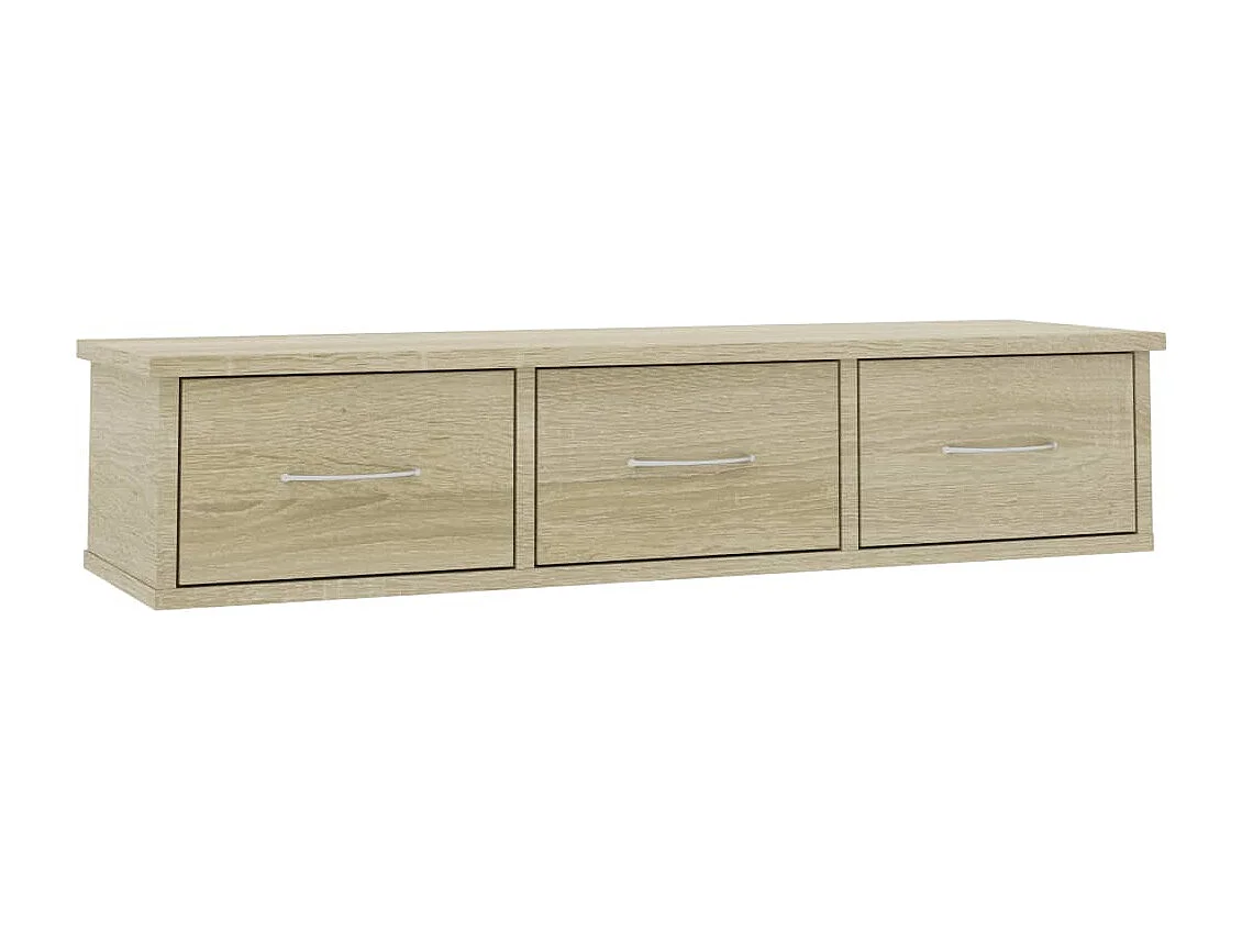 Wand-Schubladenregal Sonoma-Eiche 88x26x18,5 cm Holzwerkstoff