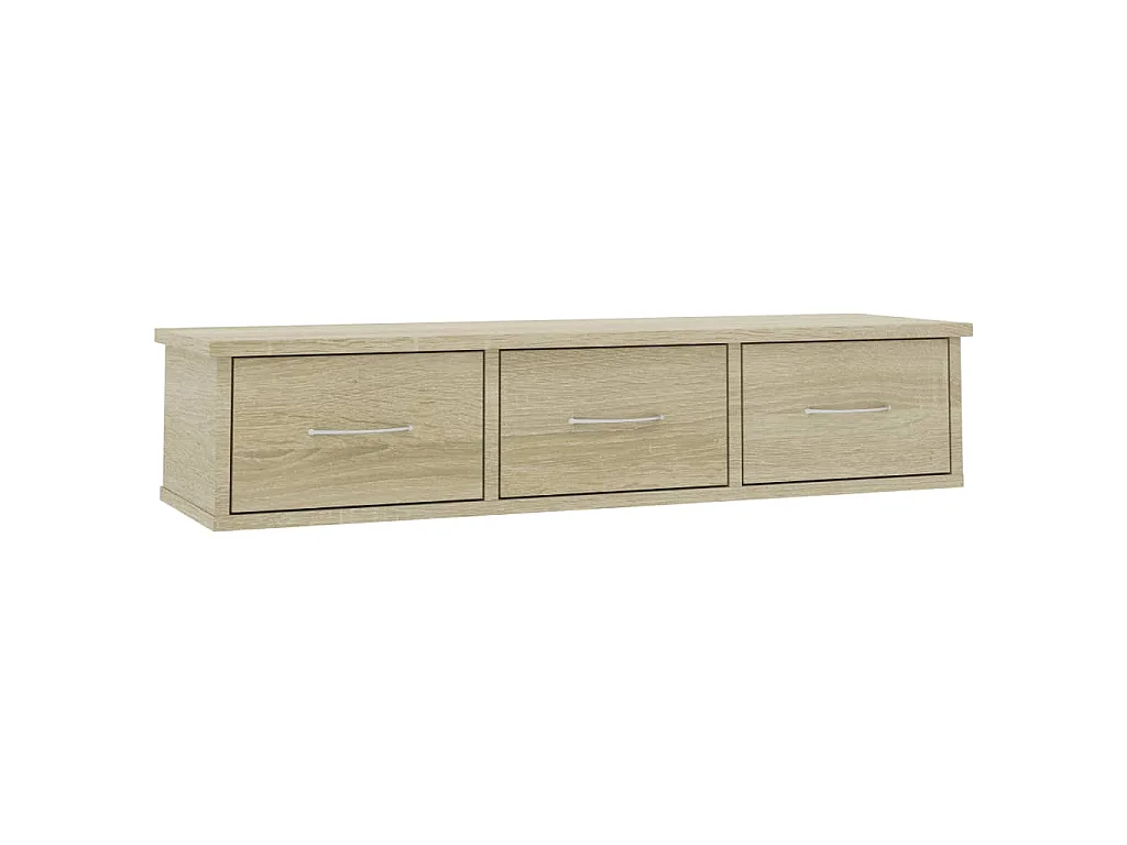 Wandschap met lades 88x26x18,5 cm bewerkt hout sonoma eiken