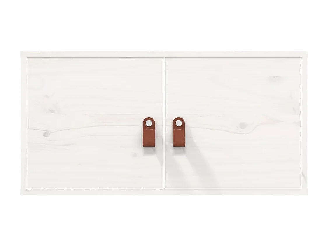 Pensili 2 pz Bianchi 60x30x30 cm in Legno Massello di Pino