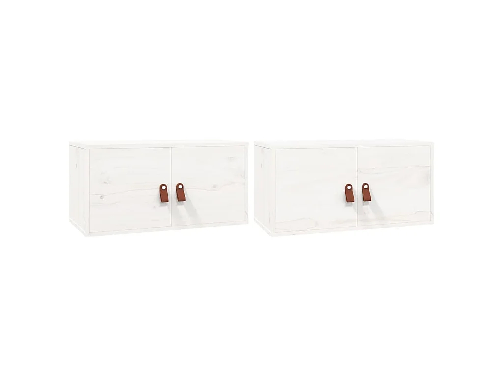 Armários de parede 2 pcs 60x30x30 cm pinho maciço branco
