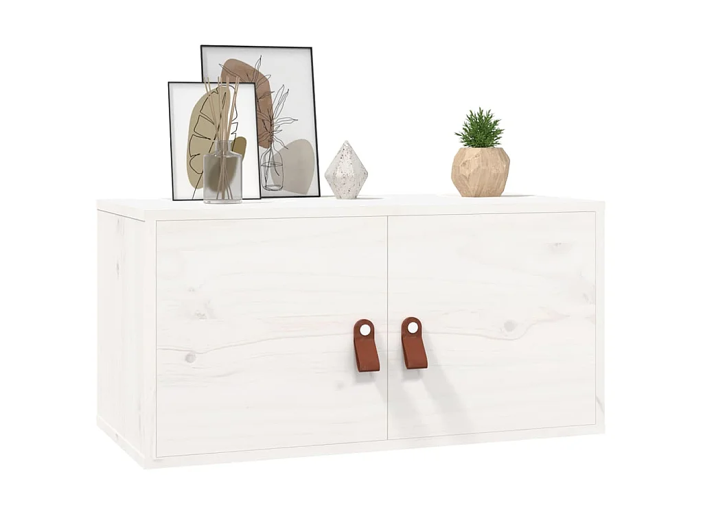 Armários de parede 2 pcs 60x30x30 cm pinho maciço branco