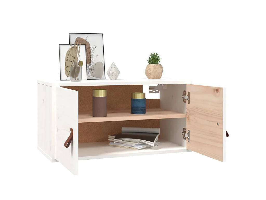 Armários de parede 2 pcs 60x30x30 cm pinho maciço branco