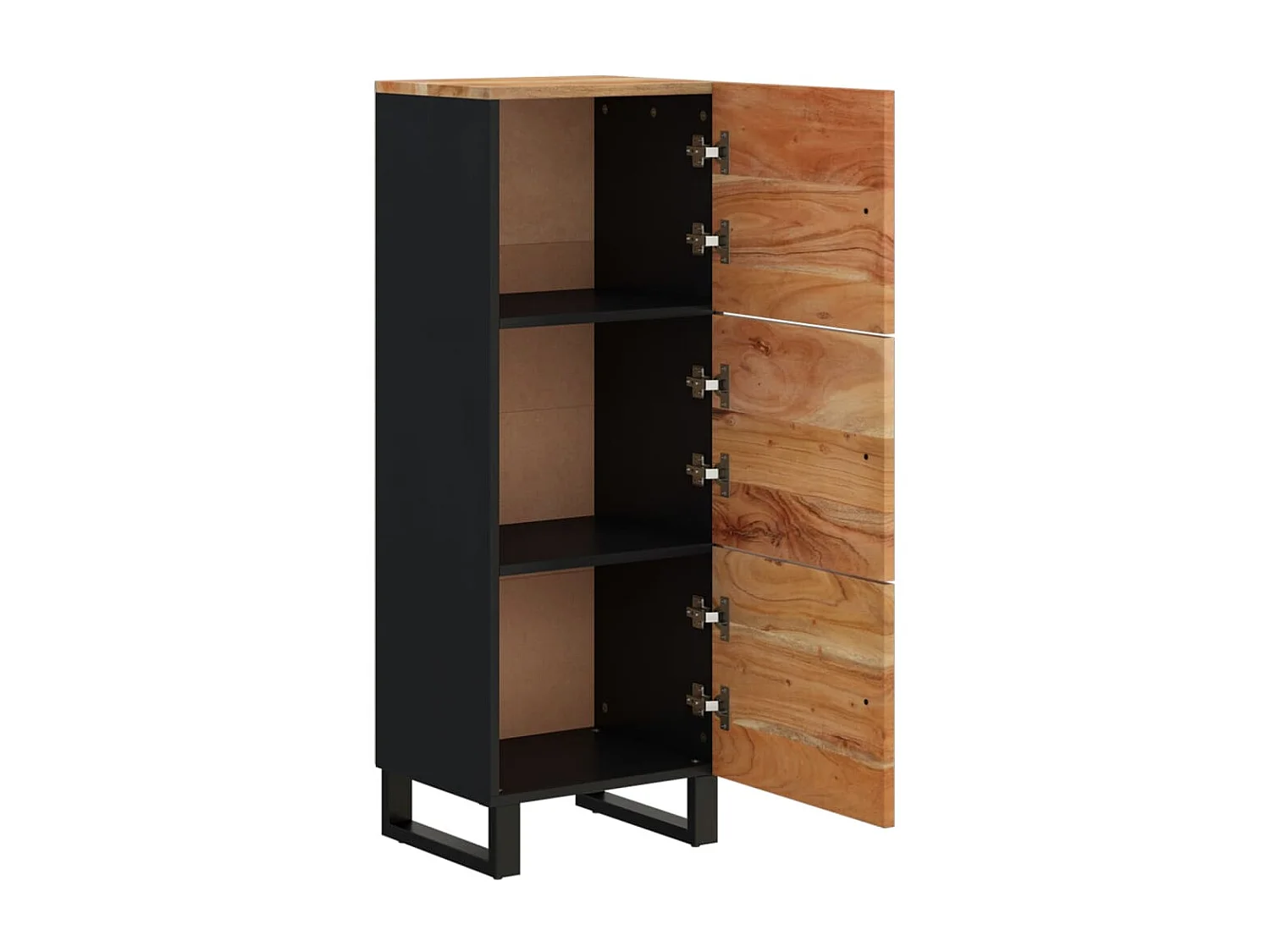 Buffet avec 3 portes 40x33x110 cm bois massif d'acacia et fer