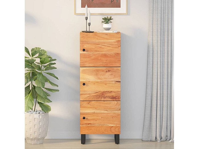 vidaXL Hoge kast 60x34x100 cm massief acaciahout, hoog dressoir, hoge kast woonkamer, hoge keukenkast, smalle hoge kast, hoge smalle kast