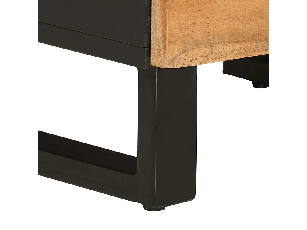 Credenza con 3 Ante 40x33x110 cm Legno Massello Acacia e Ferro