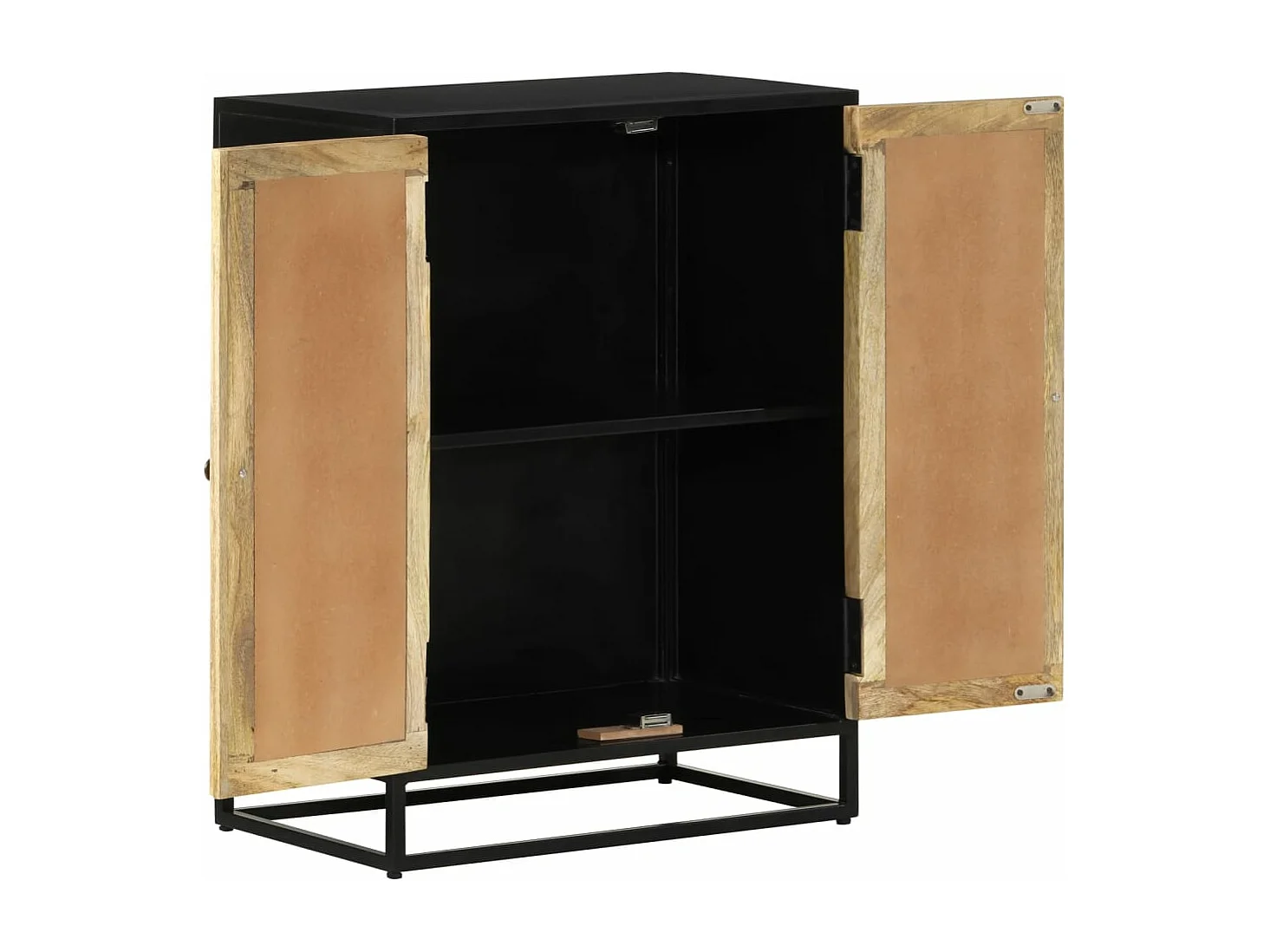 Buffet avec 2 portes 55x35x75 cm bois massif manguier et fer