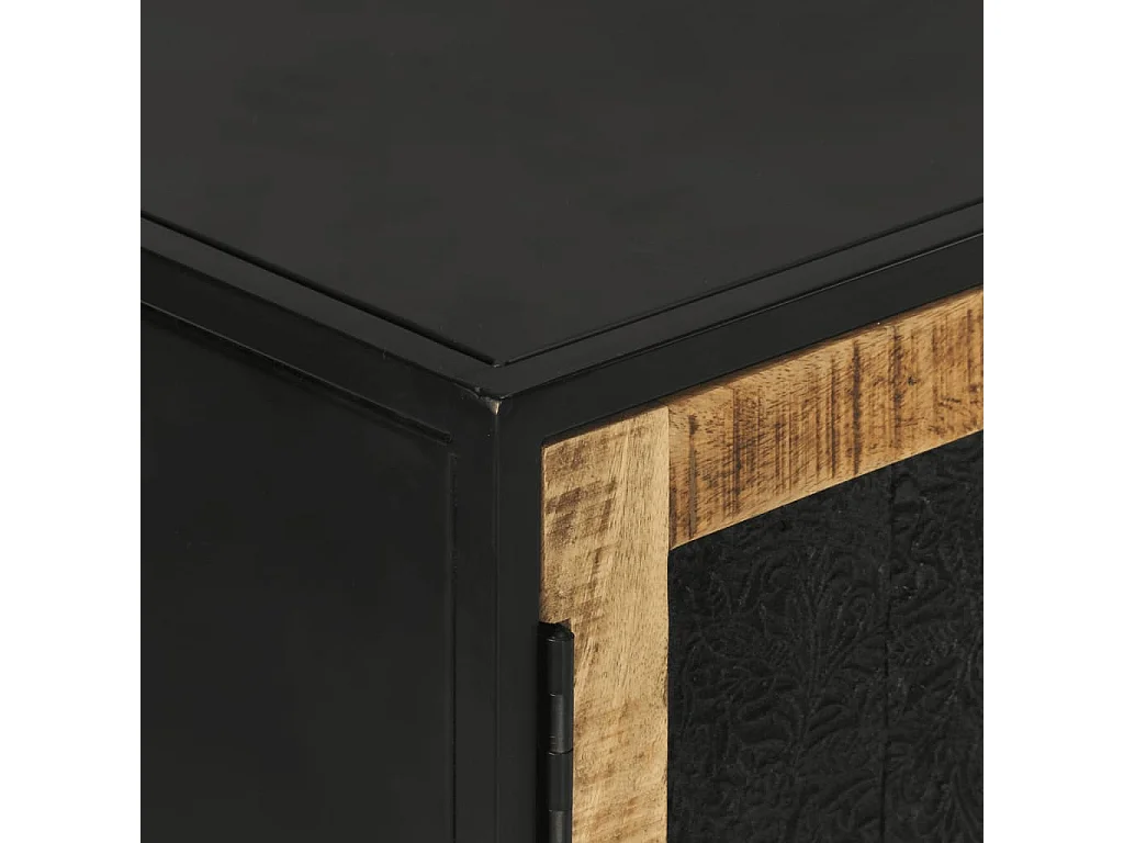 Buffet avec 2 portes 55x35x75 cm bois massif manguier et fer