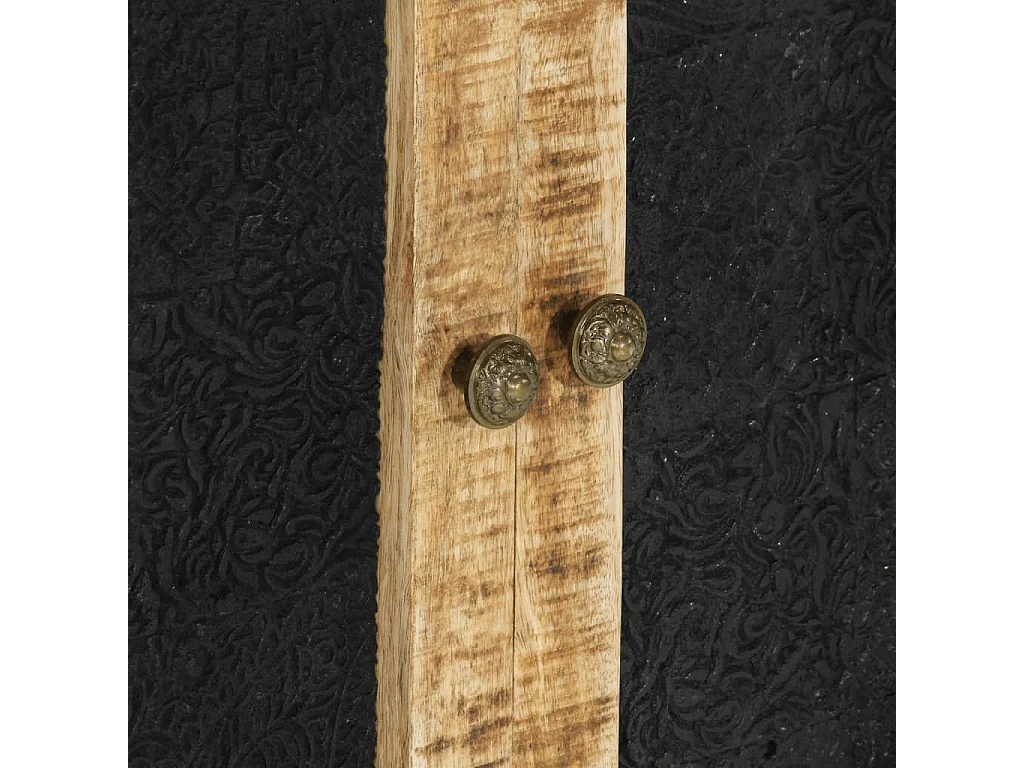 Buffet avec 2 portes 55x35x75 cm bois massif manguier et fer