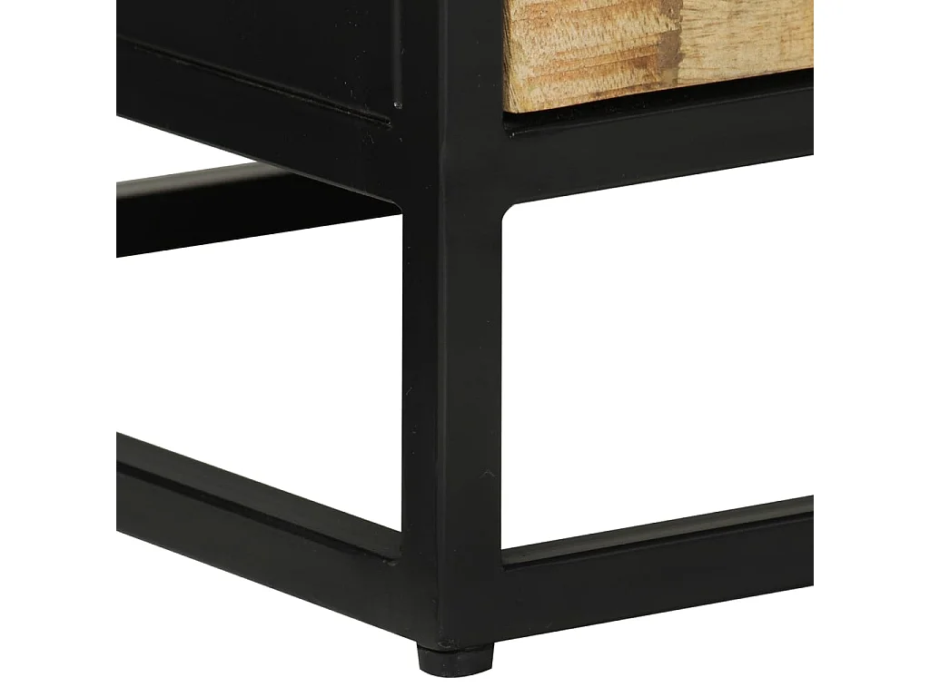 Buffet avec 2 portes 55x35x75 cm bois massif manguier et fer