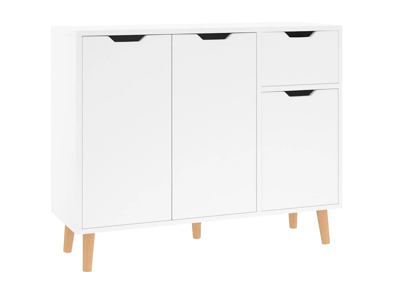 Buffet blanc brillant 90x30x72 cm bois d'ingénierie
