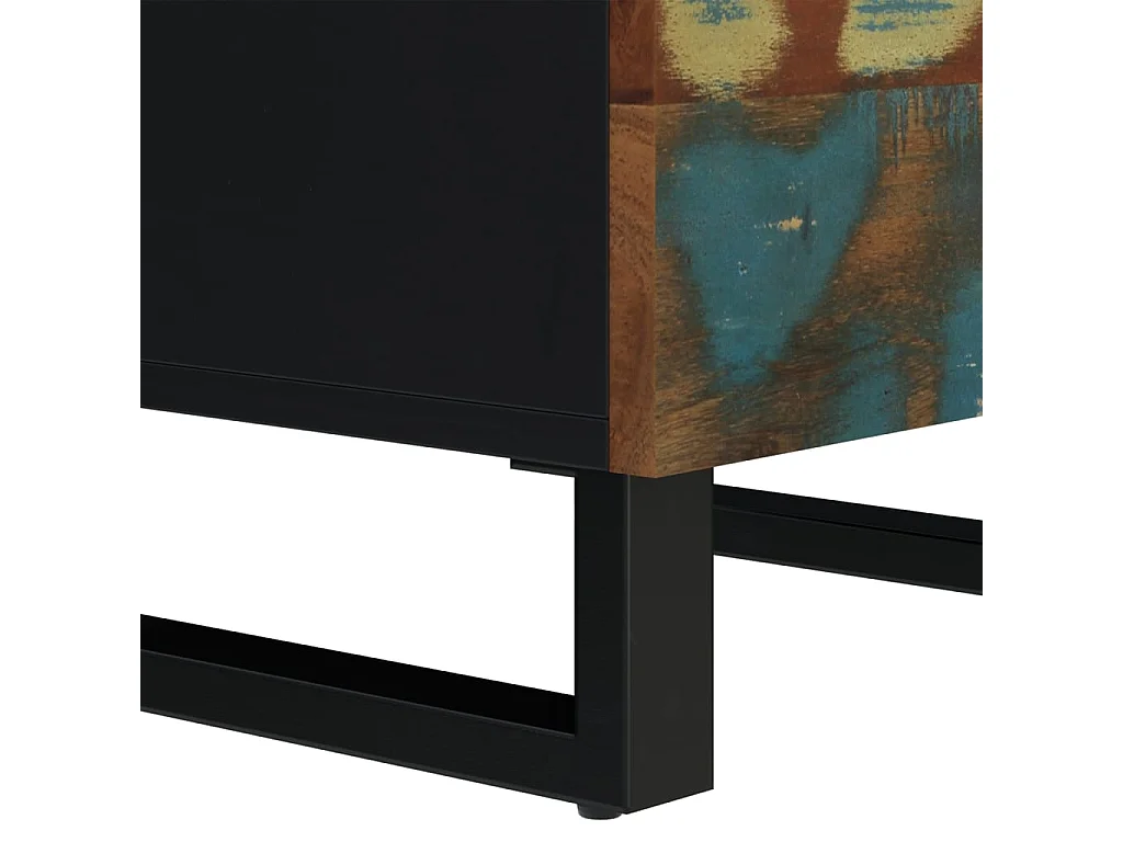 Buffet haut et tiroir 60x33x100 cm bois massif récupération/fer