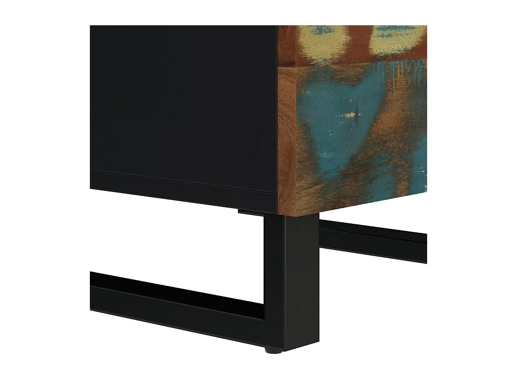 Aparador 3 puertas hierro y madera maciza reciclada 40x33x110cm