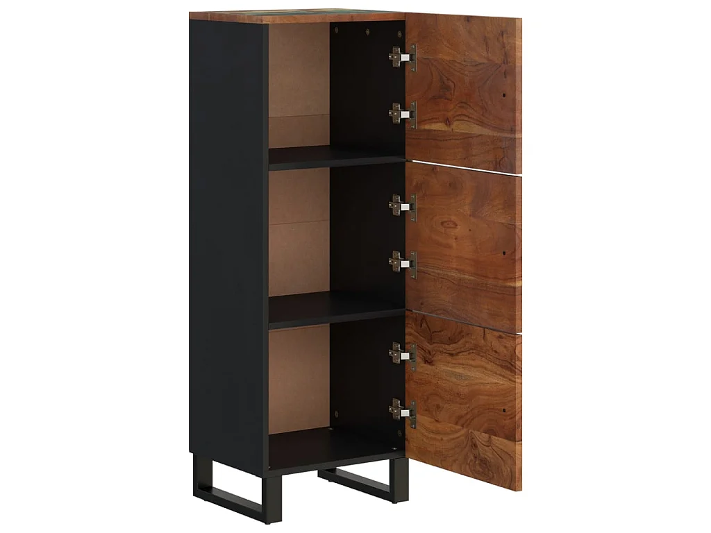 Buffet haut et tiroir 60x33x100 cm bois massif récupération/fer