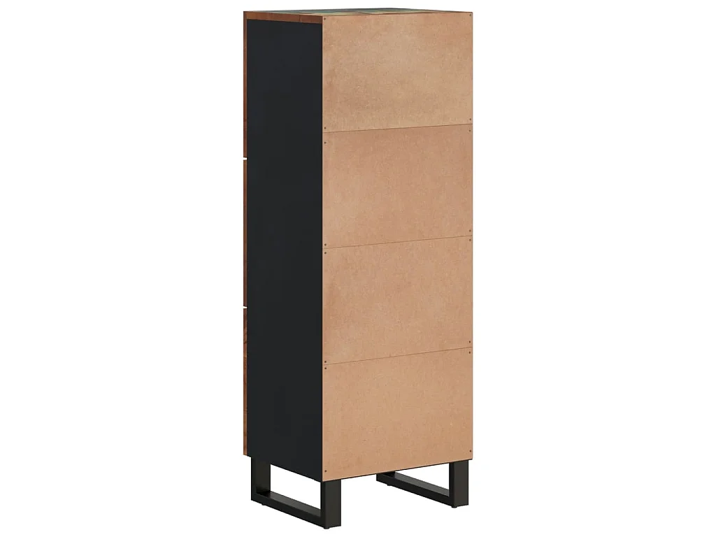 Buffet haut et tiroir 60x33x100 cm bois massif récupération/fer