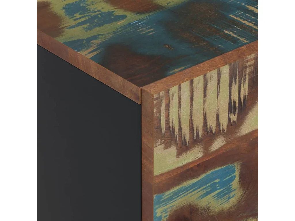 Buffet haut et tiroir 60x33x100 cm bois massif récupération/fer