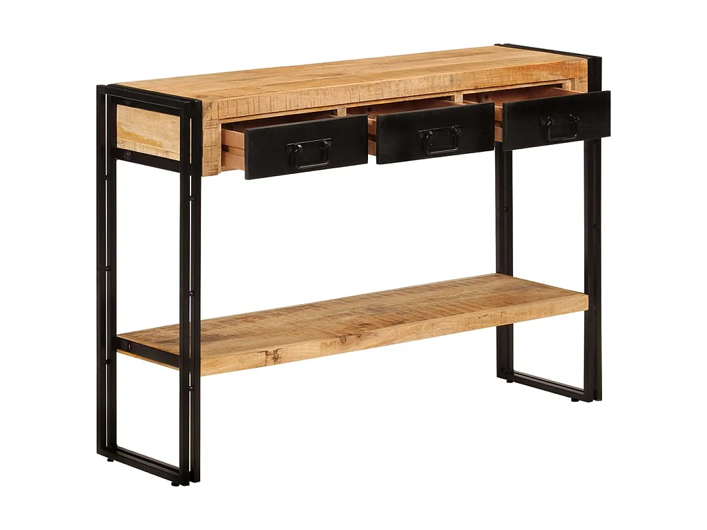 Tavolo Consolle 110x30x76 cm in Legno Massello di Mango
