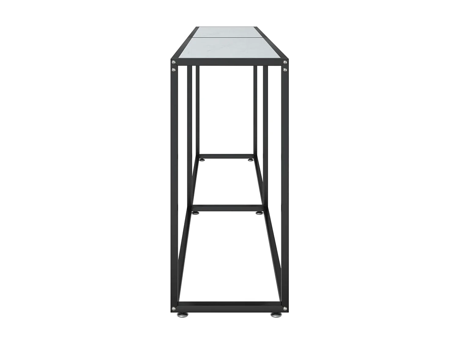 Table console Marbre blanc 220x35x75,5 cm Verre trempé