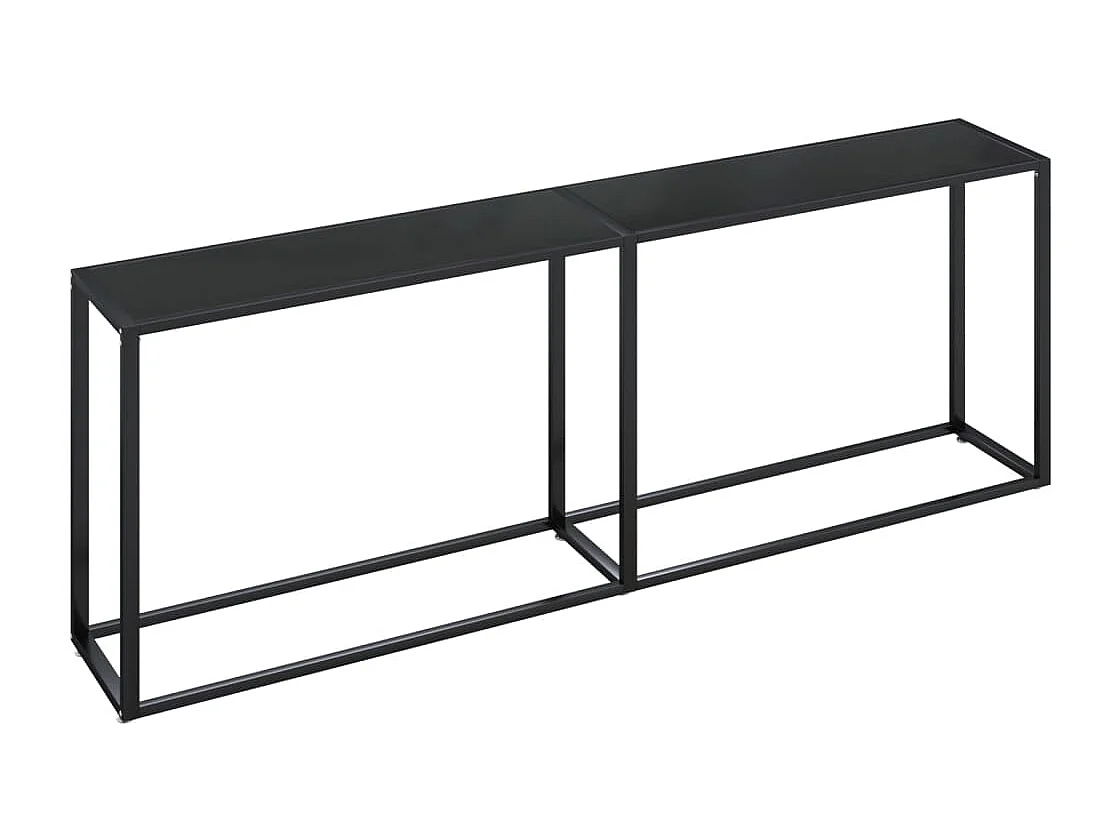 Table console Noir 220x35x75,5 cm Verre trempé