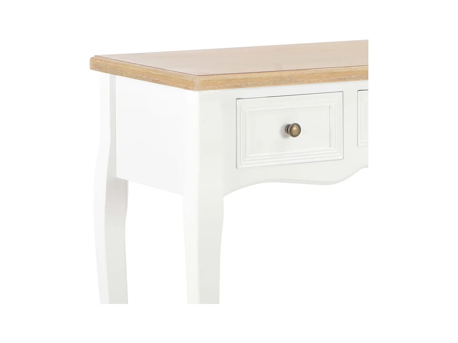 Table de console et coiffeuse avec 3 tiroirs Blanc