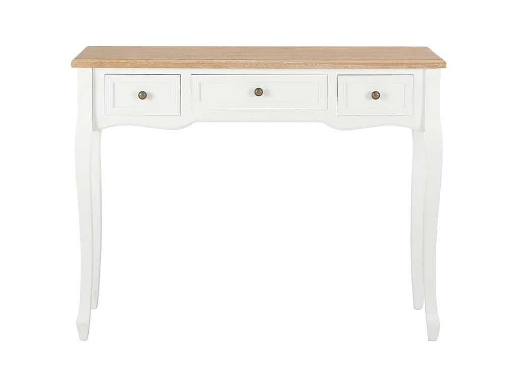 Table de console et coiffeuse avec 3 tiroirs Blanc