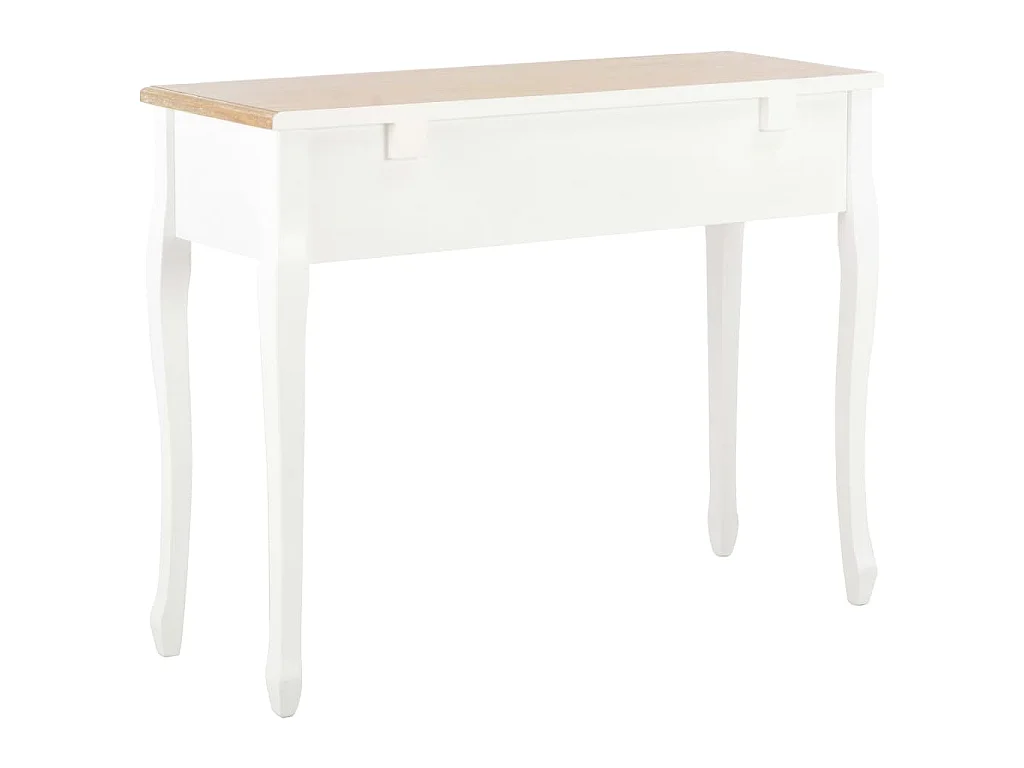 Table de console et coiffeuse avec 3 tiroirs Blanc