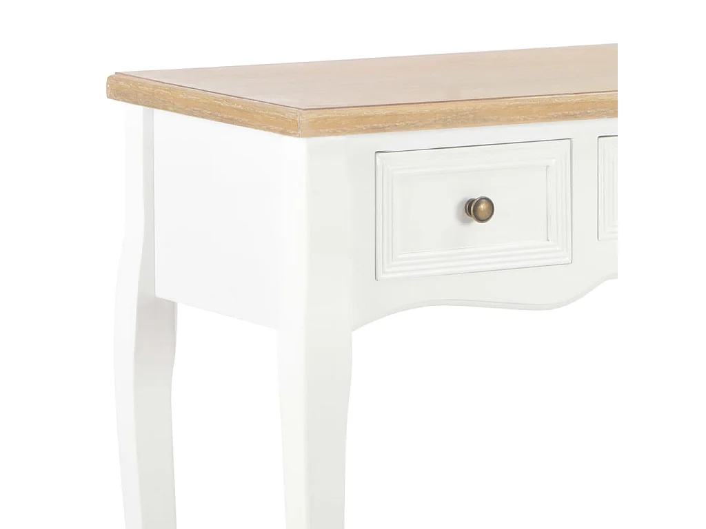 Table de console et coiffeuse avec 3 tiroirs Blanc