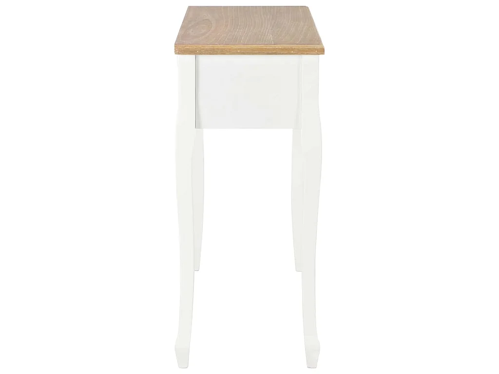 Table de console et coiffeuse avec 3 tiroirs Blanc