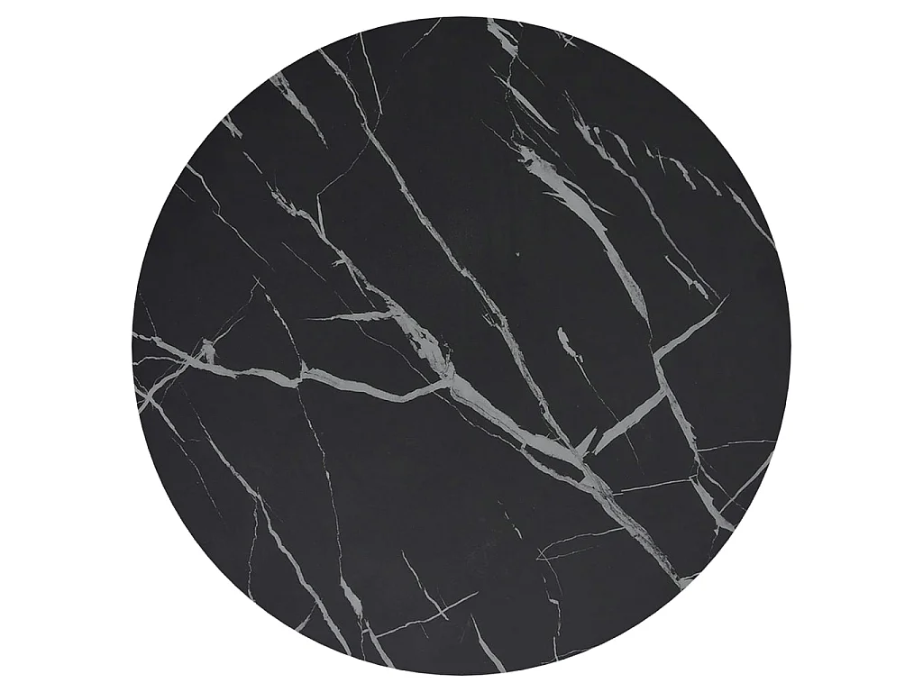 Beistelltisch Golden und Schwarze Marmor-Optik 45 cm Hartglas