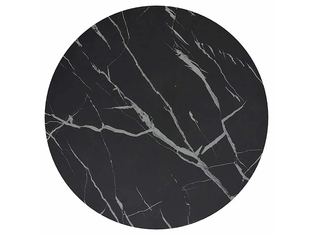 Bijzettafel 45 cm gehard glas goudkleurig en zwartmarmer