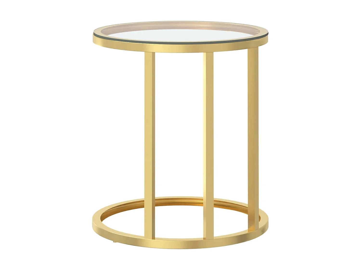 Table d'appoint Doré et transparent 45 cm Verre trempé